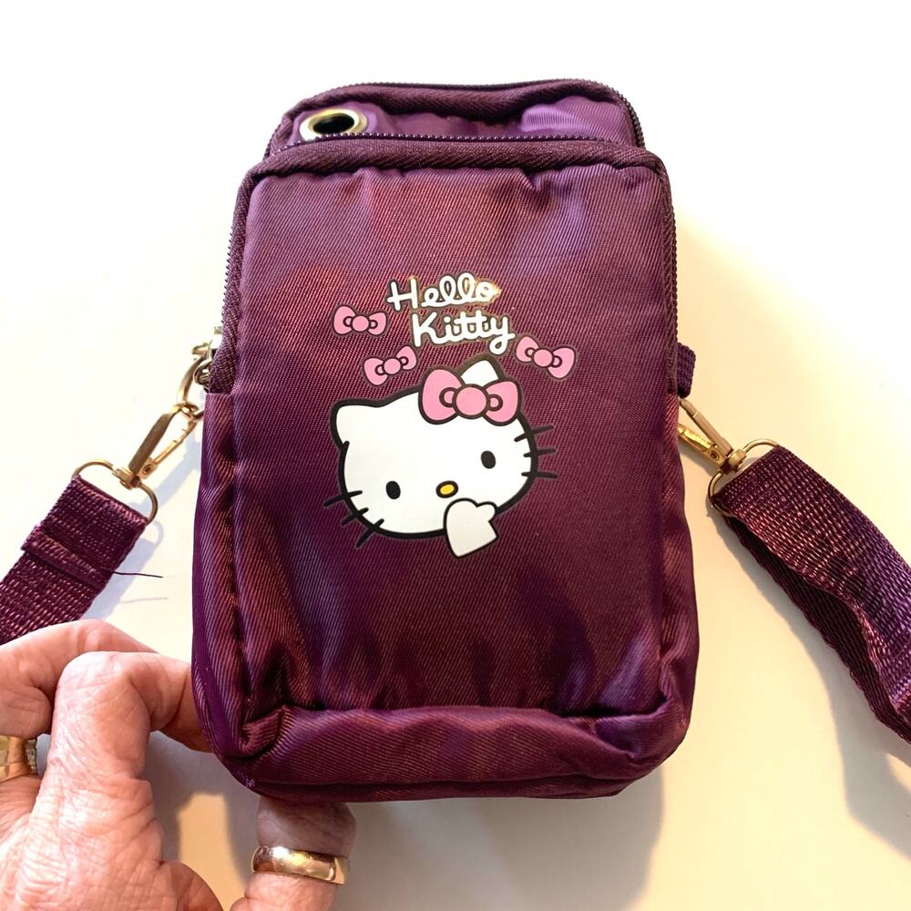 Hello Kitty Purple Crossbody Three Pocket Bag